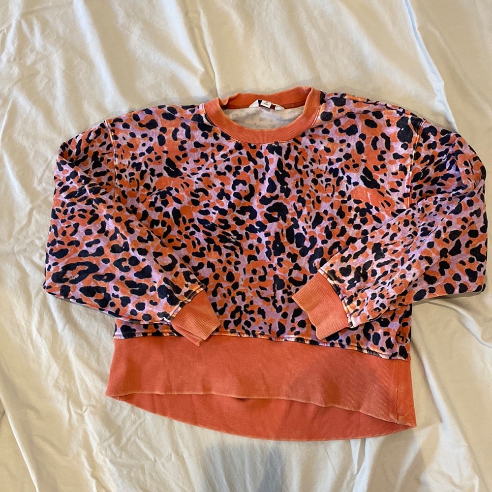 Joylab Cheetah Print Crew Neck Sweatshirt